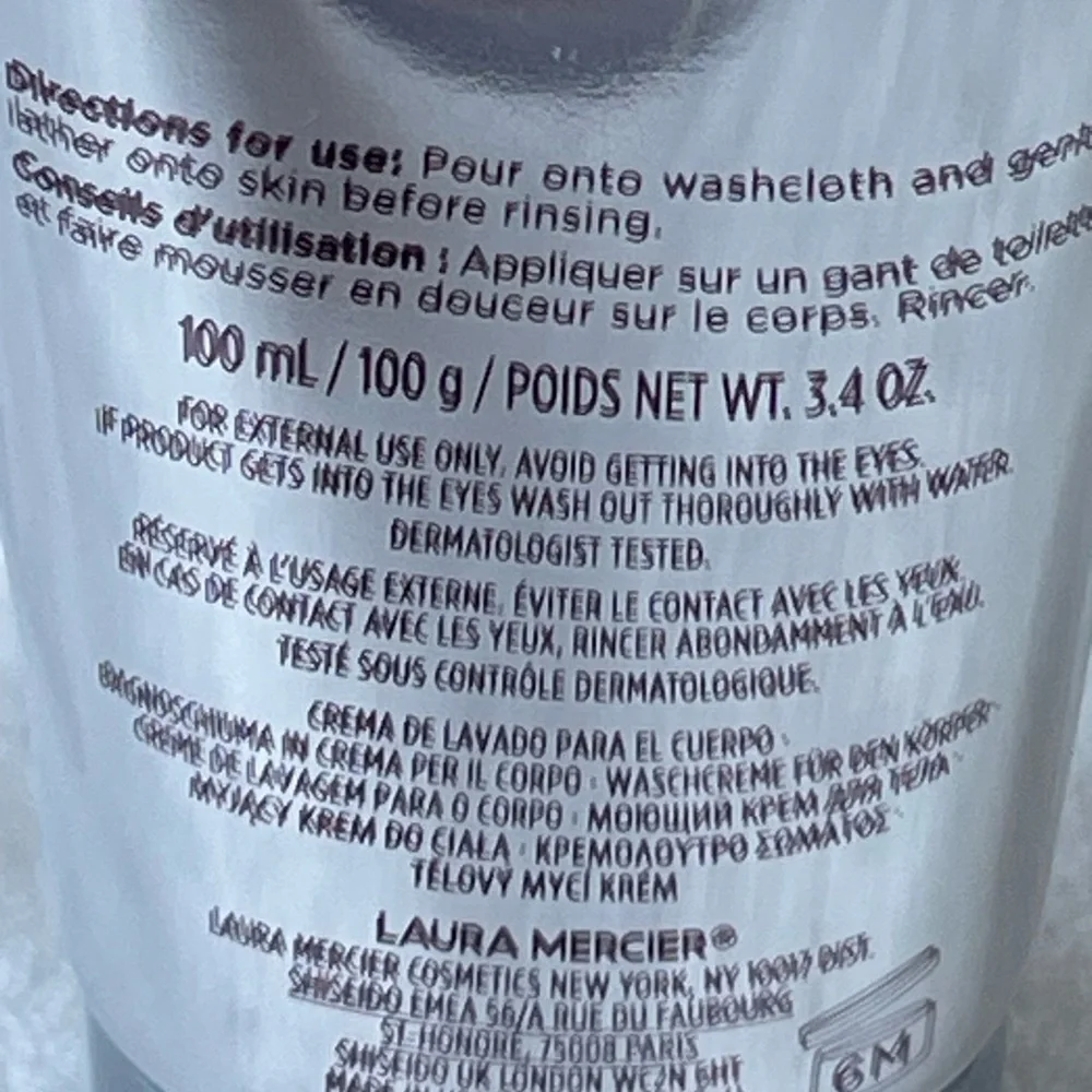 Laura Mercier Ambre Vanille Cream Body Wash 3.4 oz